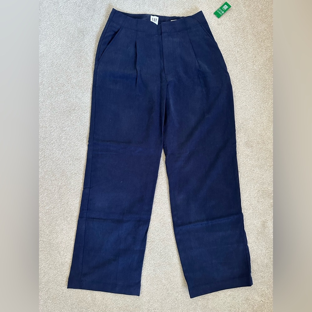 Gap SoftSuit Trousers in TENCEL™ Lyocell, 0P, Navy Blue, New with Tags
